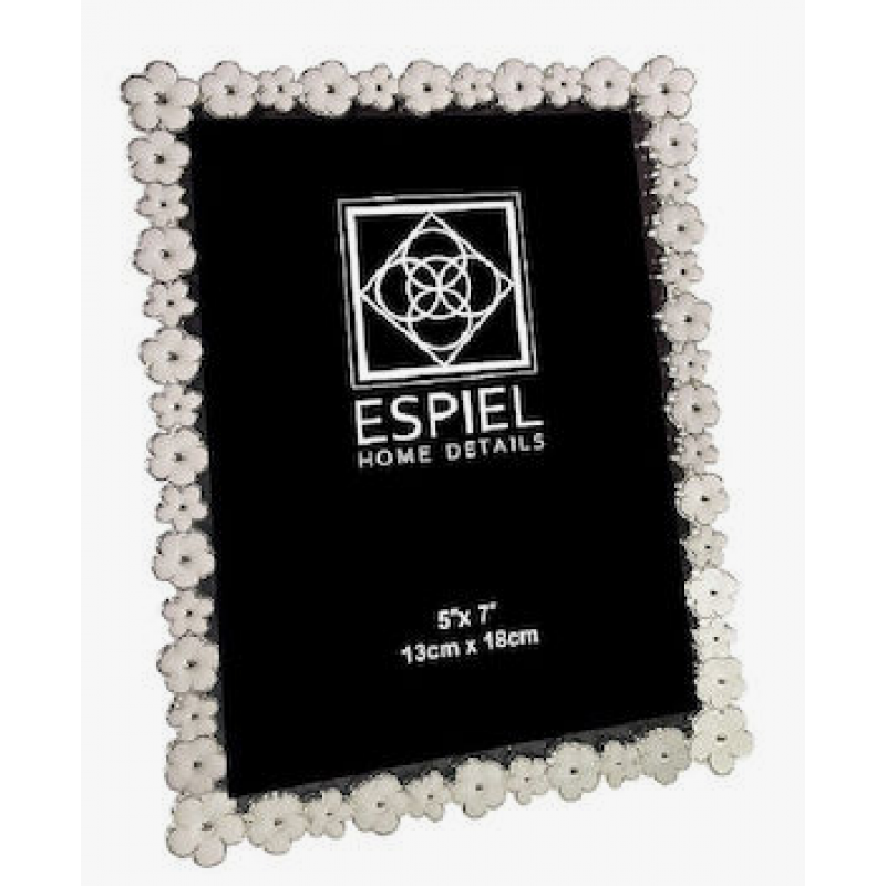 Κορνίζα Μεταλλική Ασημί Λευκή 10x15Εκ Espiel