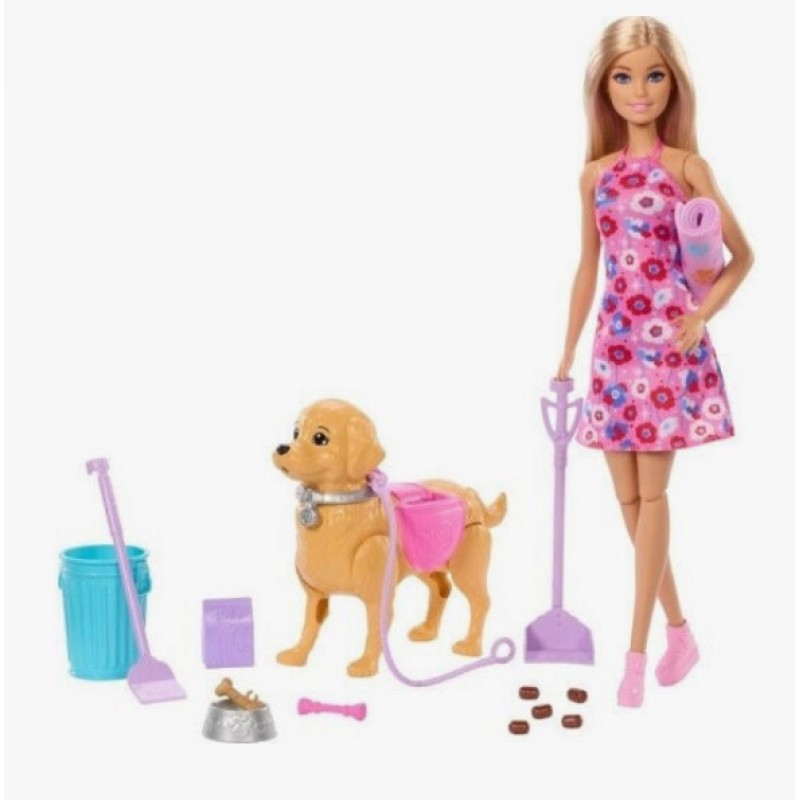 Κούκλα Barbie Βόλτα Με Σκυλάκι για 3+ Ετών Mattel