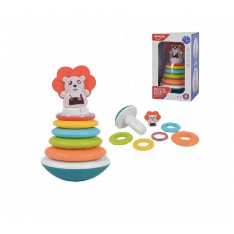 Μουσική πυραμίδα στοίβαξης κρίκων Λιονταράκι Lazarid Huanger 