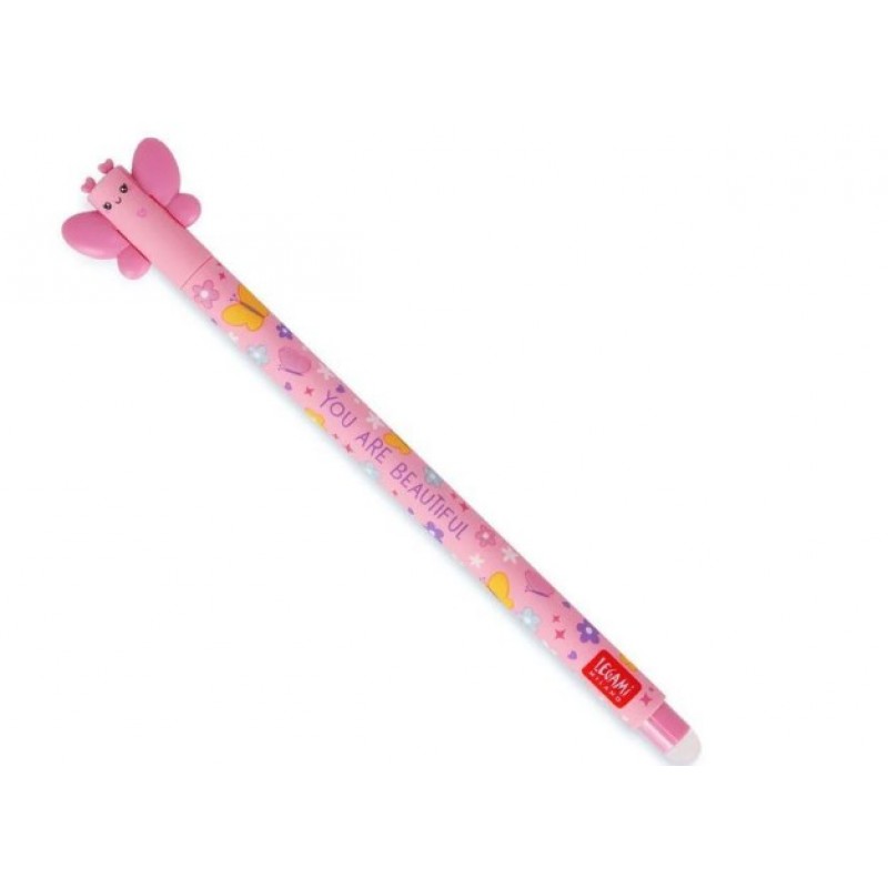 Στυλό Erasable Με Γόμα Ροζ Butterfly Legami 