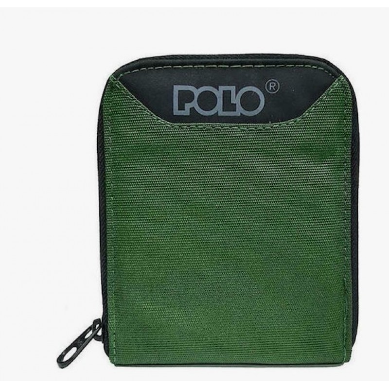 Ανδρικό Πορτοφόλι Χακί Classic Zipper Polo 
