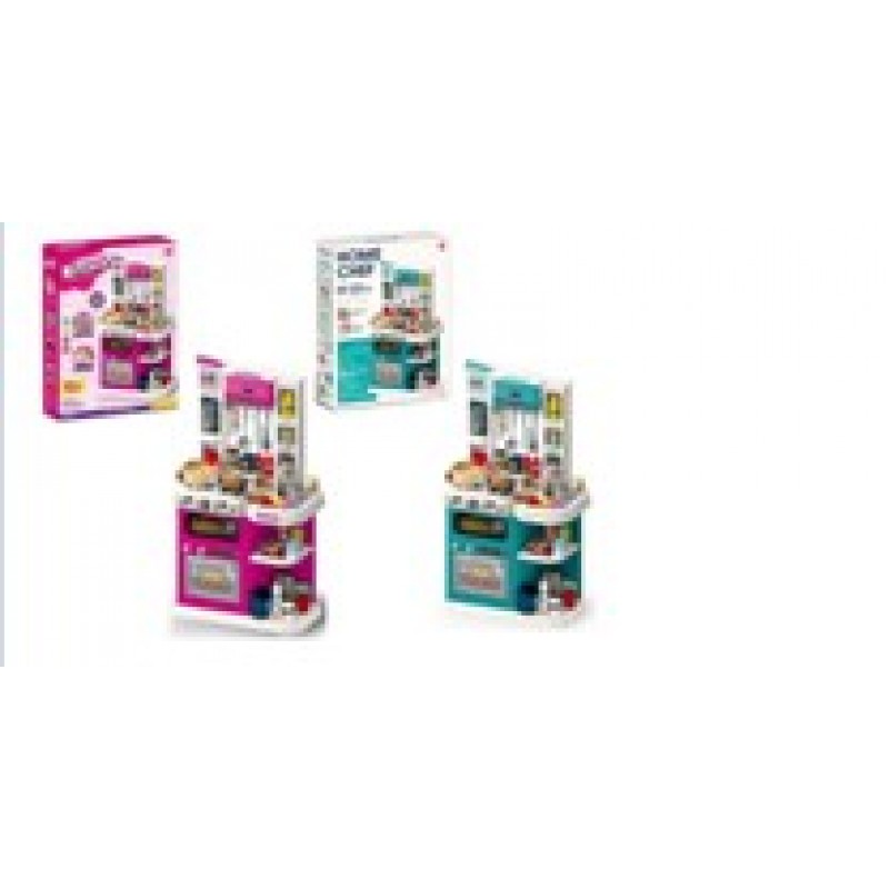 Κουζίνα - Φούρνος Με Ήχους - Φως - Ατμό -  Βρύση Νερού & Σκεύη Μαγειρικής  (2 Χρώματα) Kidder Toys