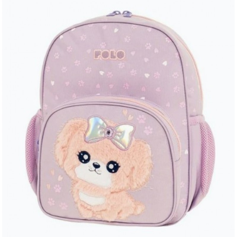 Σχολική Τσάντα Πλάτης Νηπιαγωγείου Λιλά Junior Fizz Dog Polo 