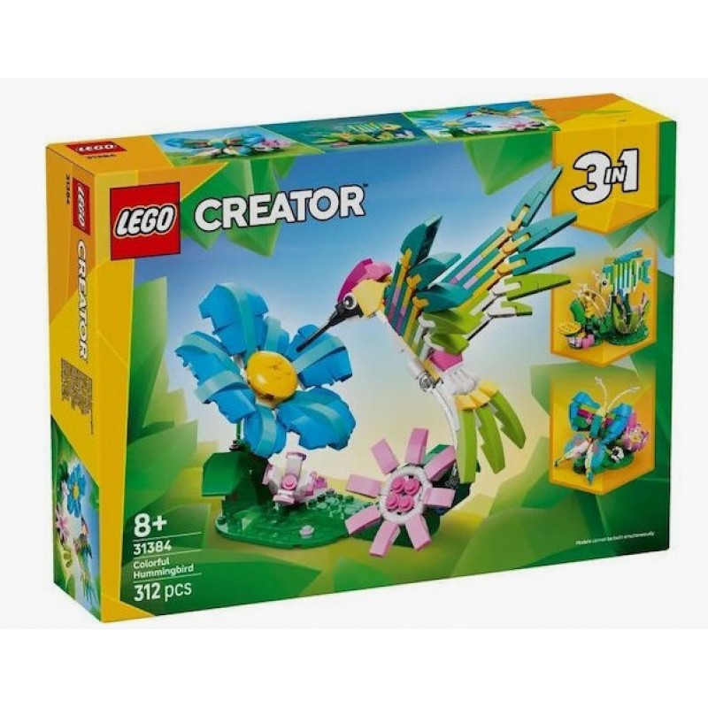 Creator 3-in-1 Wild Animals: Colorful Hummingbird για 8+ Ετών 312τμχ Lego