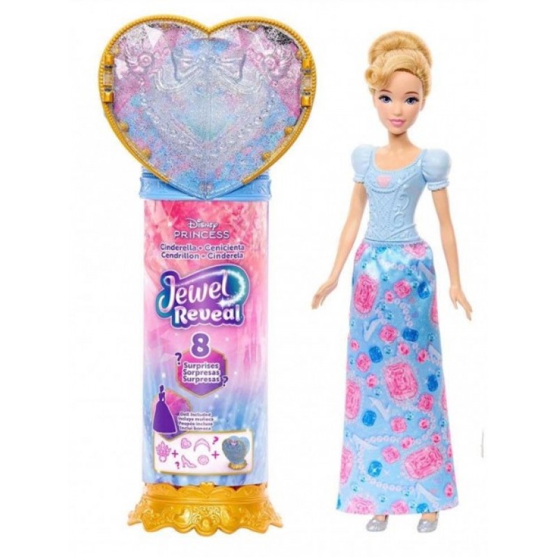 Disney Princess Jewel Reveal Κούκλα Σταχτοπούτα με Κοσμηματοθήκη Mattel