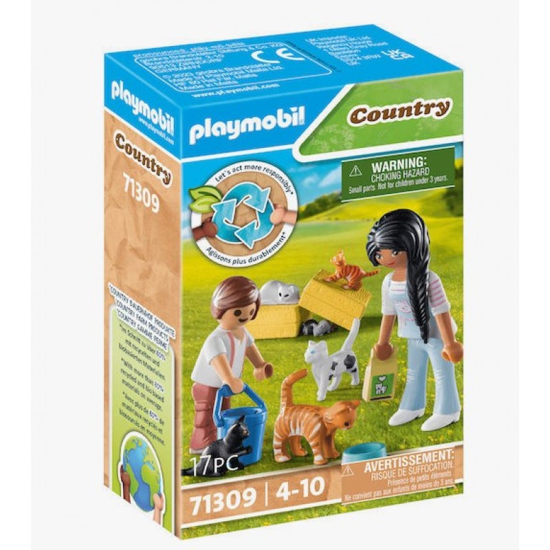 Country Οικογένεια Με Γατούλες Για 4-10 Ετών Playmobil 