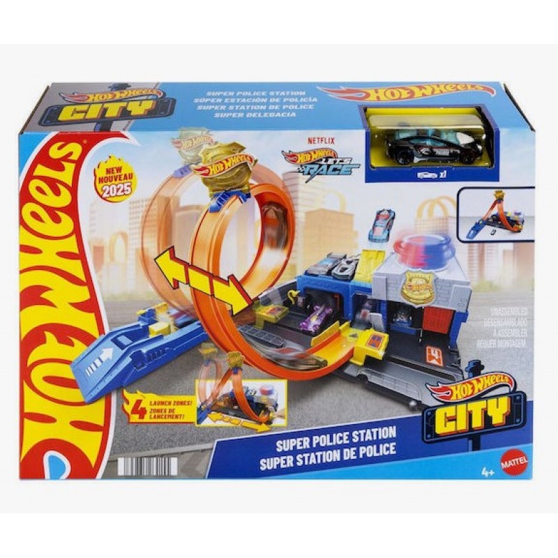 Hot Wheels Αστυνομικό Τμήμα Πίστα για 3+ Ετών Mattel