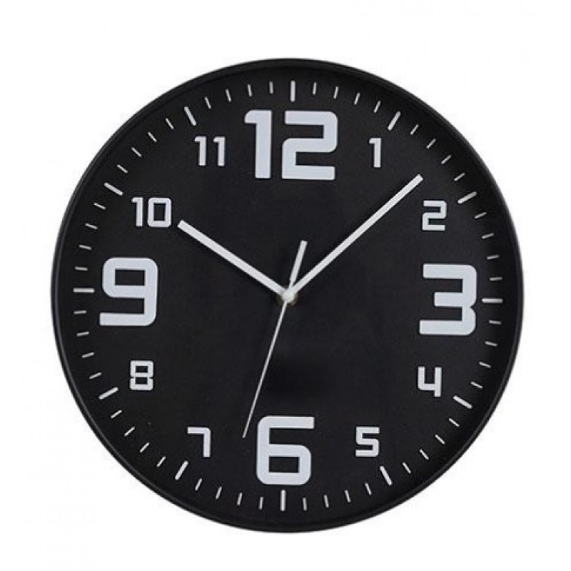 Ρολόι Τοίχου Πλαστικό Μαύρο30.5x4.2x30Εκ Estheti