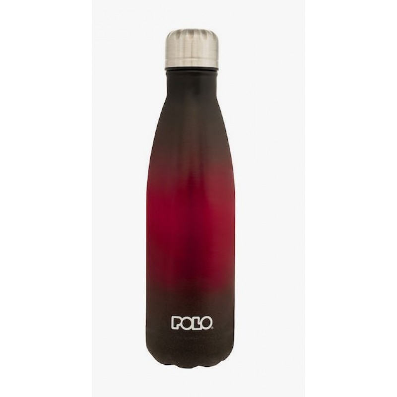 Μπουκάλι Θερμός Ανοξείδωτο 500ml Black Red Polo 