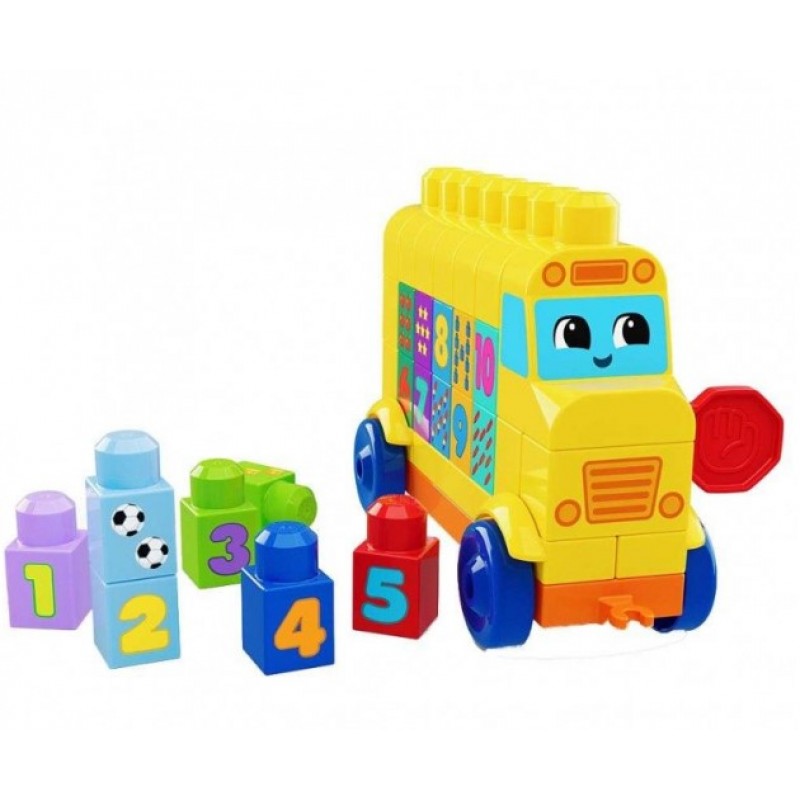 Mega Bloks First Builders Σχολικό Λεωφορείο με Αριθμούς 45τεμ. Mattel