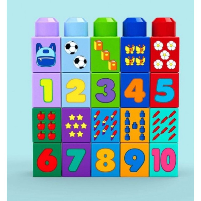 Mega Bloks First Builders Σχολικό Λεωφορείο με Αριθμούς 45τεμ. Mattel