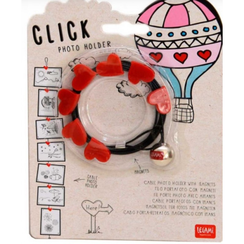 Καλώδιο Για Φωτογραφίες Καρδιές Click Cable Black Legami