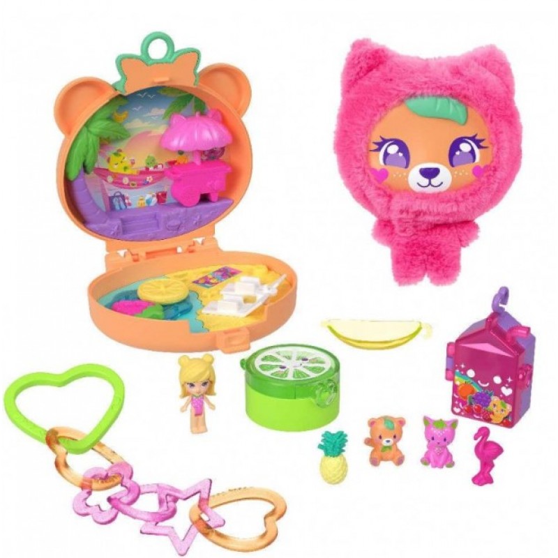 Polly Pocket Mini Λούτρινο Αρκουδάκι Compact Σετ Παιχνιδιού Mattel