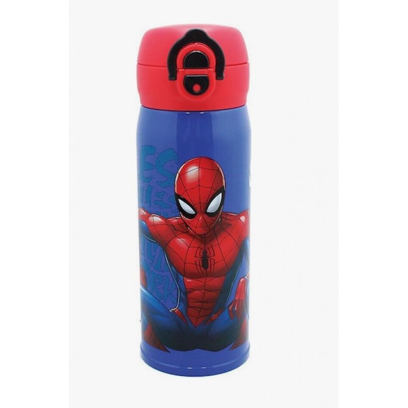 Παιδικό Παγούρι Θερμός Ανοξείδωτο Spiderman Με Καλαμάκι 380ml Gim 