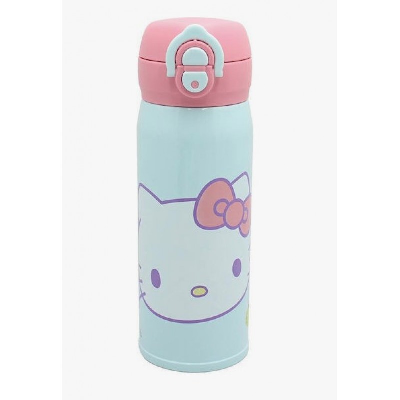 Παιδικό Παγούρι Θερμός Ανοξείδωτο Hello Kitty Με Καλαμάκι 380ml Gim 