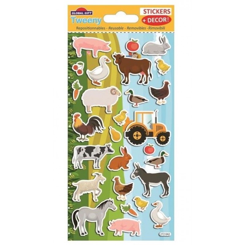 Αυτοκόλλητα Ανάγλυφα Φάρμα Decor Stickers 9x17.5Εκ Global Gift Tweeny