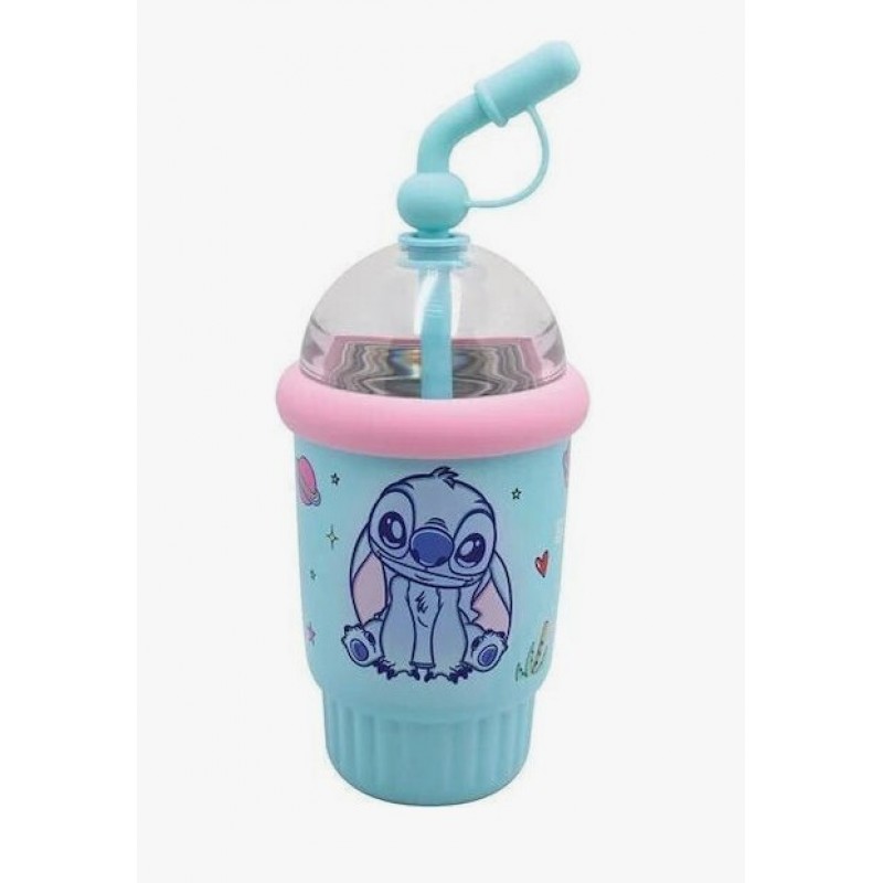 Παιδικό Παγούρι Θερμός Stitch Με Καλαμάκι 400ml Gim 