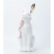 Πασχαλινός Λαγός Με Ροζ Φιόγκο Πολυρεζίν Λευκός 17x10.2x26Εκ Estheti