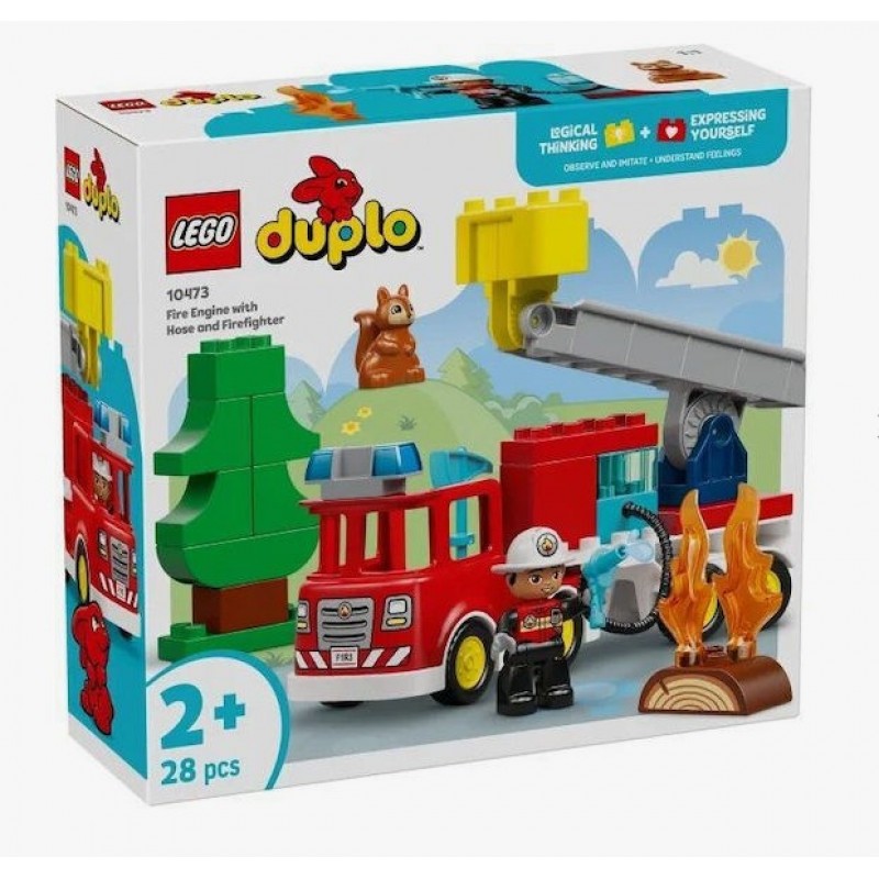 Duplo Fire Truck with Hose and Firefighter Για 2+ Ετών 28τμχ Lego