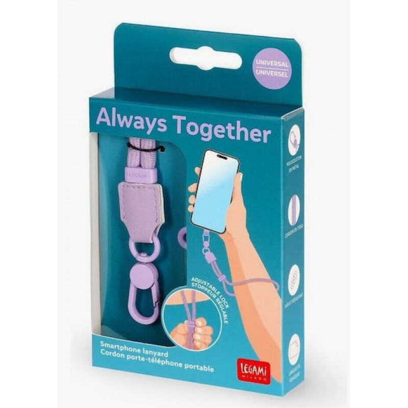 Smartphone Lanyard Always Together Wrist Lilac Legami
