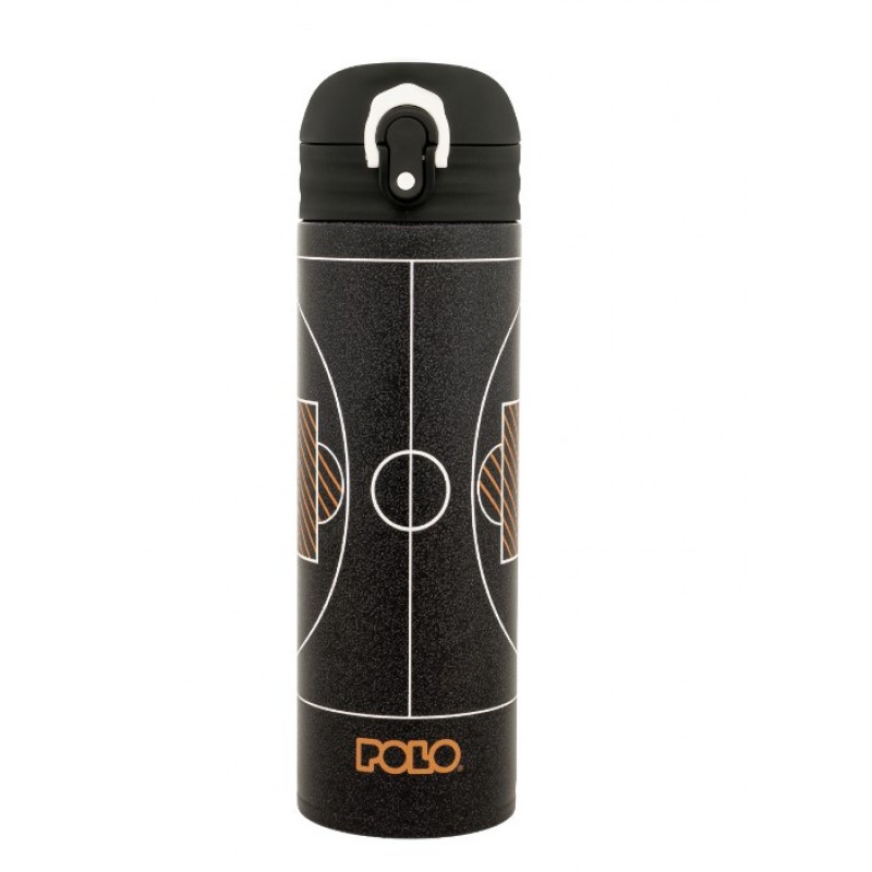 Ανοξείδωτο Μπουκάλι Θερμός Με Καλαμάκι Junior II Basketball 500ml Polo 