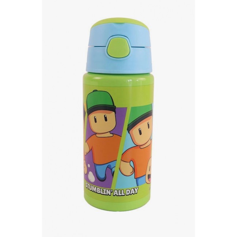 Παιδικό Παγούρι Αλουμινίου Stumble Guys Με Καλαμάκι 500ml Gim 