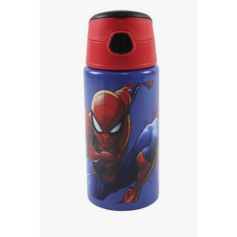 Παιδικό Παγούρι Θερμός Αλουμινίου Spiderman Με Καλαμάκι 500ml Gim 