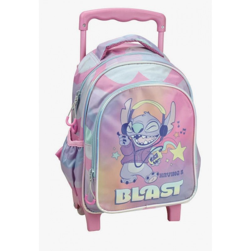 Σχολική Τσάντα Τρόλεϊ Νηπιαγωγείου Stitch  Ροζ 12lt Gim 