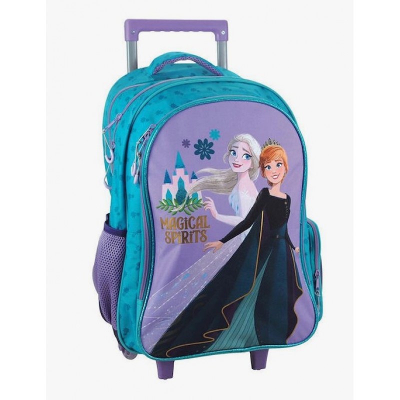 Σχολική Τσάντα Τρόλεϊ Δημοτικού Frozen Με Θήκη Για Παγούρι Gim 