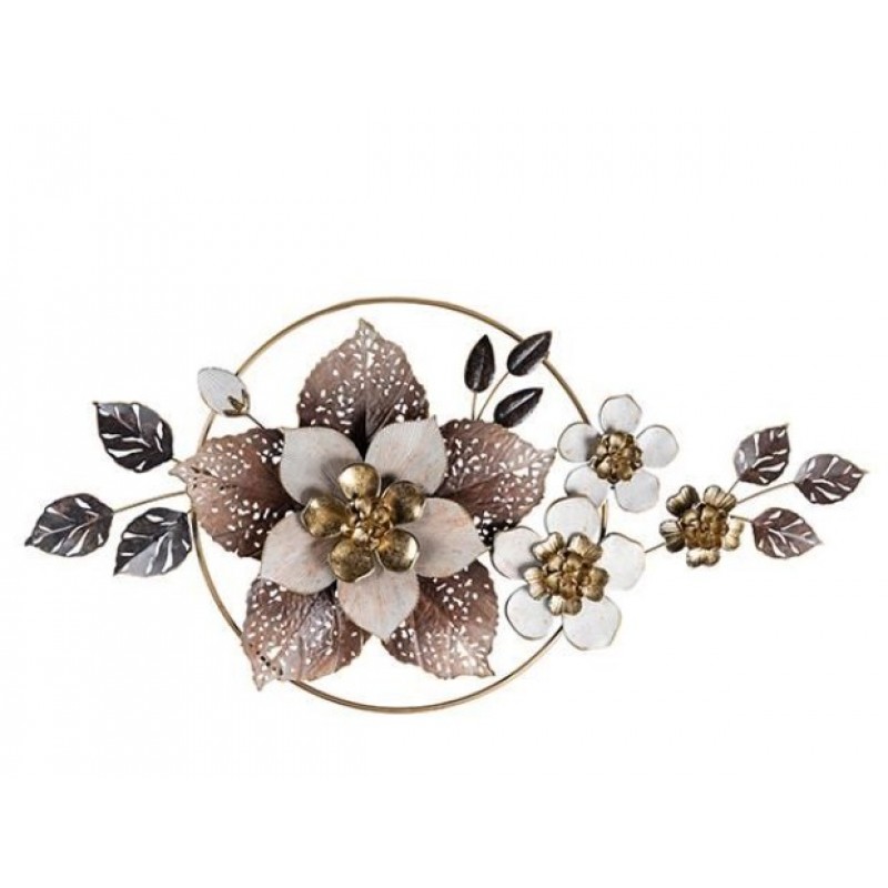 Διακοσμητικό Λουλούδι Μεταλλικό Μπεζ-Ροζ-Χρυσό 120x8x59Εκ Estheti