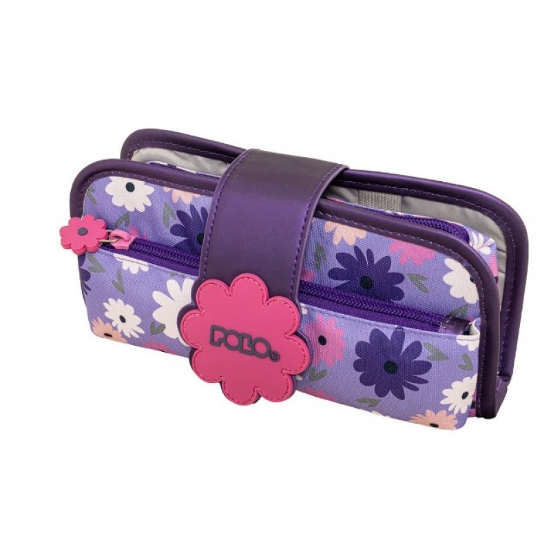 Κασετίνα Rubber Flowers Purple Polo 