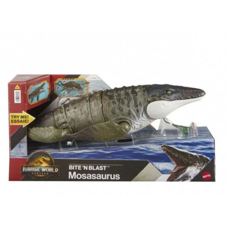 Jurassic World Rebirth Bite N Blast Μοσάσαυρος Φιγούρα Δεινοσαύρου με Λειτουργία Κίνησης και Ήχους Mattel 