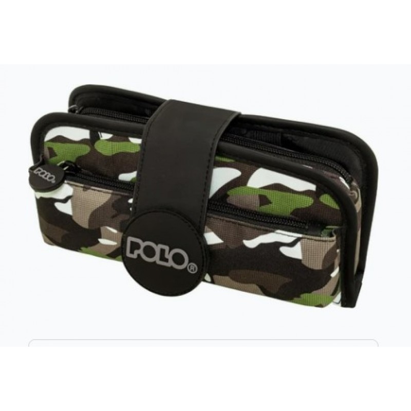 Κασετίνα Με 2 Θήκες Πολύχρωμη Rubber Army Polo 