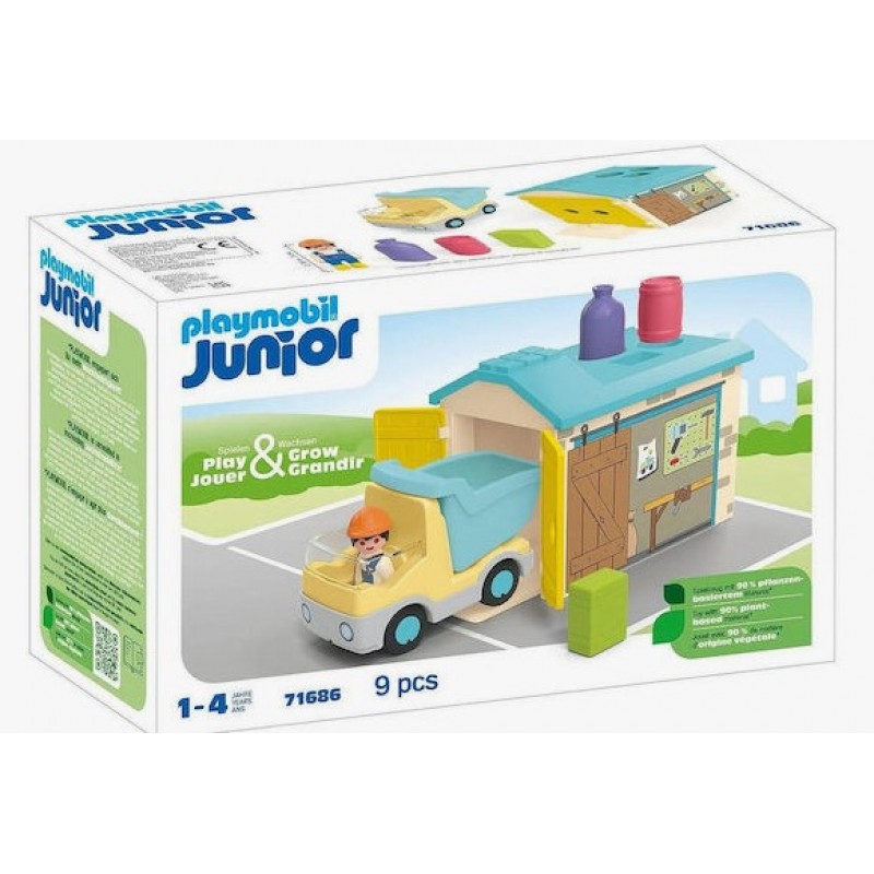 Junior Ανατρεπόμενο Φορτηγό Με Εργάτη Για 1-4 Ετών Playmobil 