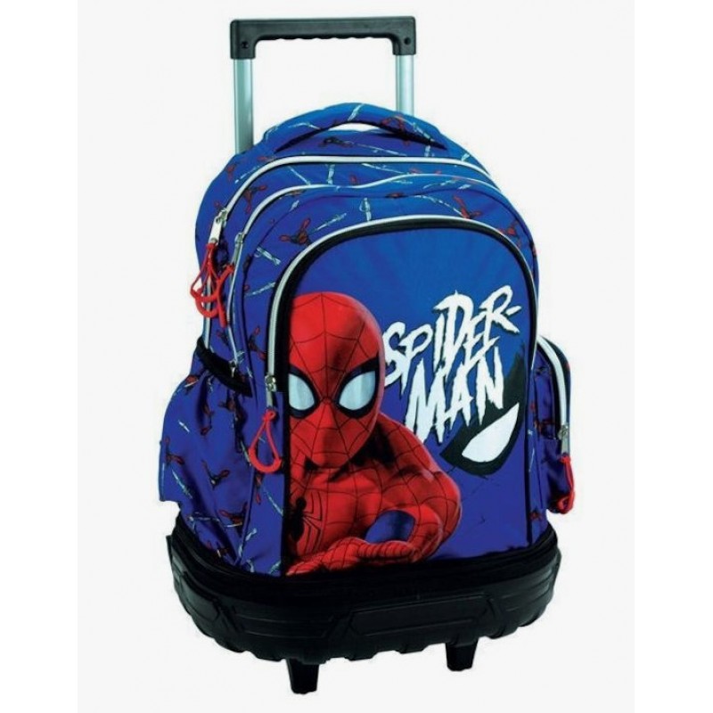 Σχολική Τσάντα Τρόλεϊ Spiderman Με Θήκη Για Παγούρι Gim 