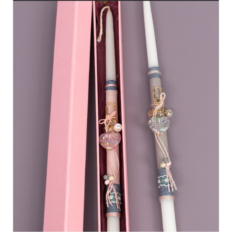 Λαμπάδα Μίνι Μπρελόκ Καρδιά Δημιουργίες