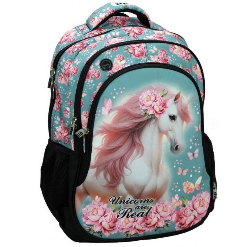 Σχολική Τσάντα Πλάτης Οβάλ Butterfly Unicorn BMU