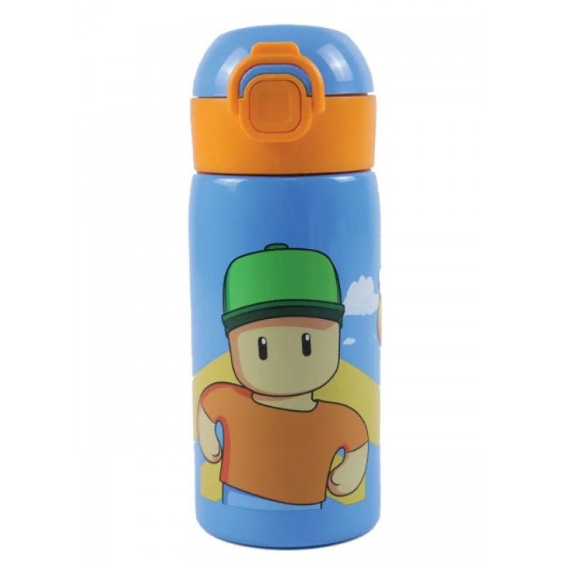 Παιδικό Παγούρι Ανοξείδωτο Stumble Guys BPA Free Με Καλαμάκι Γαλάζιο 500ml Gim 