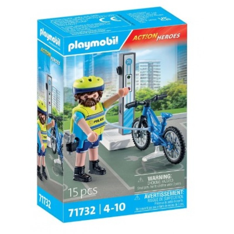 Αστυνόμος Με Ηλεκτρικό Ποδήλατο heroes Playmobil