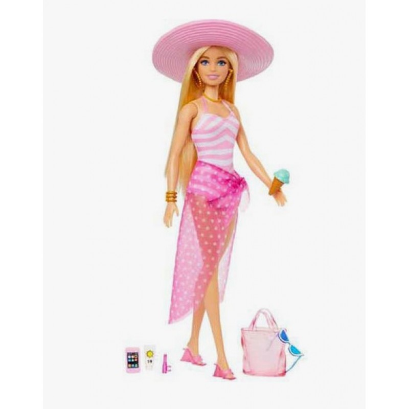 Barbie Beach Glam με Αξεσουάρ Κούκλα για 3+ Ετών 30εκ. (Διάφορα Σχέδια) 1τμχ Mattel