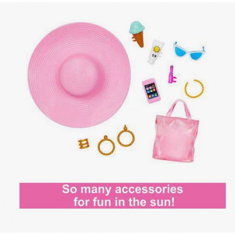 Barbie Beach Glam με Αξεσουάρ Κούκλα για 3+ Ετών 30εκ. (Διάφορα Σχέδια) 1τμχ Mattel