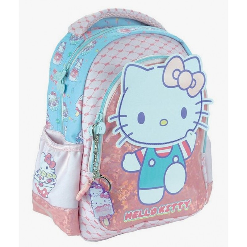 Σχολική Τσάντα Πλάτης Νηπιαγωγείου Hello Kitty Με Θήκη Για Παγούρι Gim 