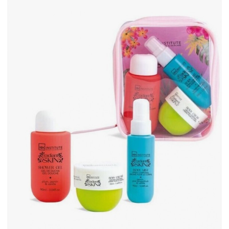 Σετ Για Καθαρισμό Σώματος & Λάμψη 4τμχ IDC Institute Radiant Skin Bath Travel Set Travel 