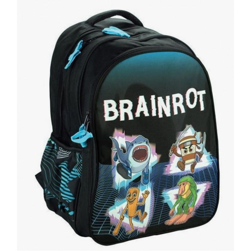 Σχολική Τσάντα Πλάτης Δημοτικού Toikido Brainrot Με Θήκη Για Παγούρι Gim 