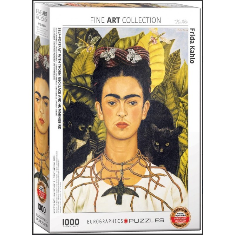 Self Portrait With Thorn Necklace And Hummingbird By Frida Kahlo - Παζλ 1000 Κομματιών