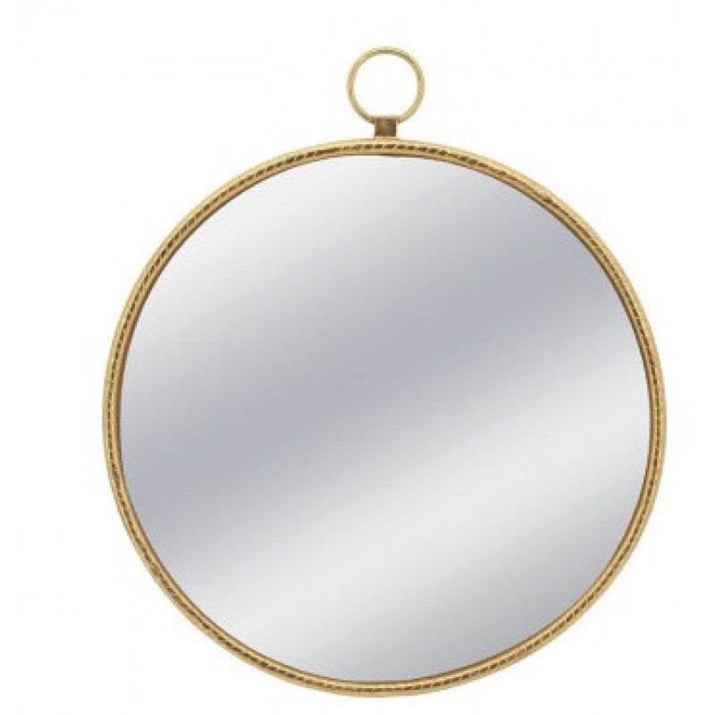 Μεταλλικός Καθρέφτης Τοίχου Κύκλος/Κρίκος Χρυσός 79x3.5x91Εκ Marhome