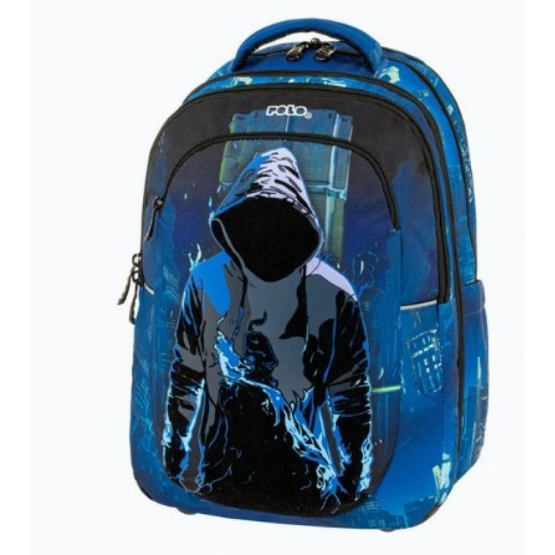 Σχολική Τσάντα Πλάτης Δημοτικού Μπλε Kinetic Hacker Polo 