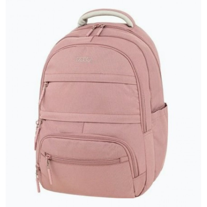 Σχολική Τσάντα Πλάτης Δημοτικού Ροζ Multi Pocket Polo 