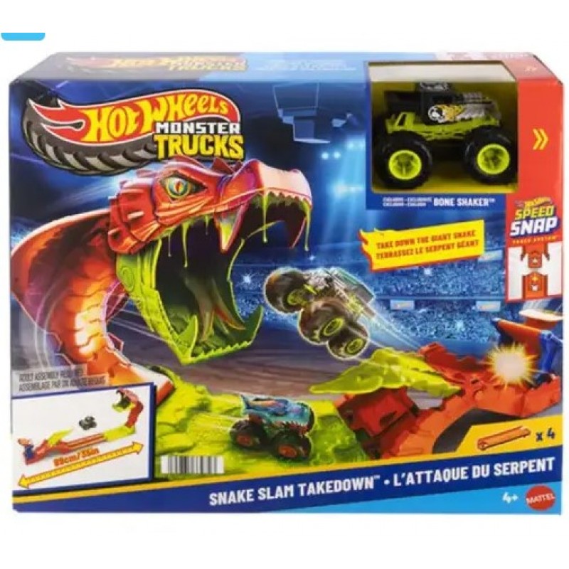 Παιχνιδολαμπάδα Hot Wheels Monster Trucks Πίστα Επίθεση Φιδιού Mattel