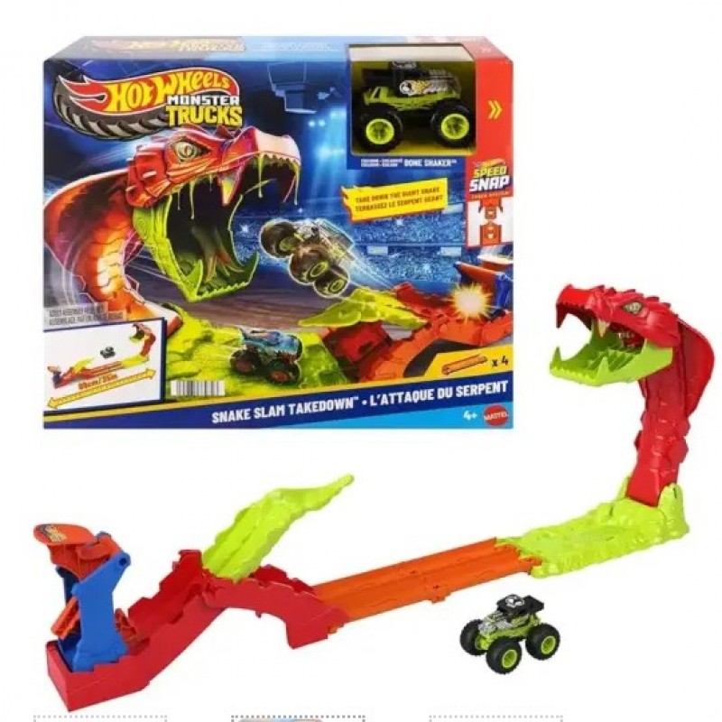 Παιχνιδολαμπάδα Hot Wheels Monster Trucks Πίστα Επίθεση Φιδιού Mattel